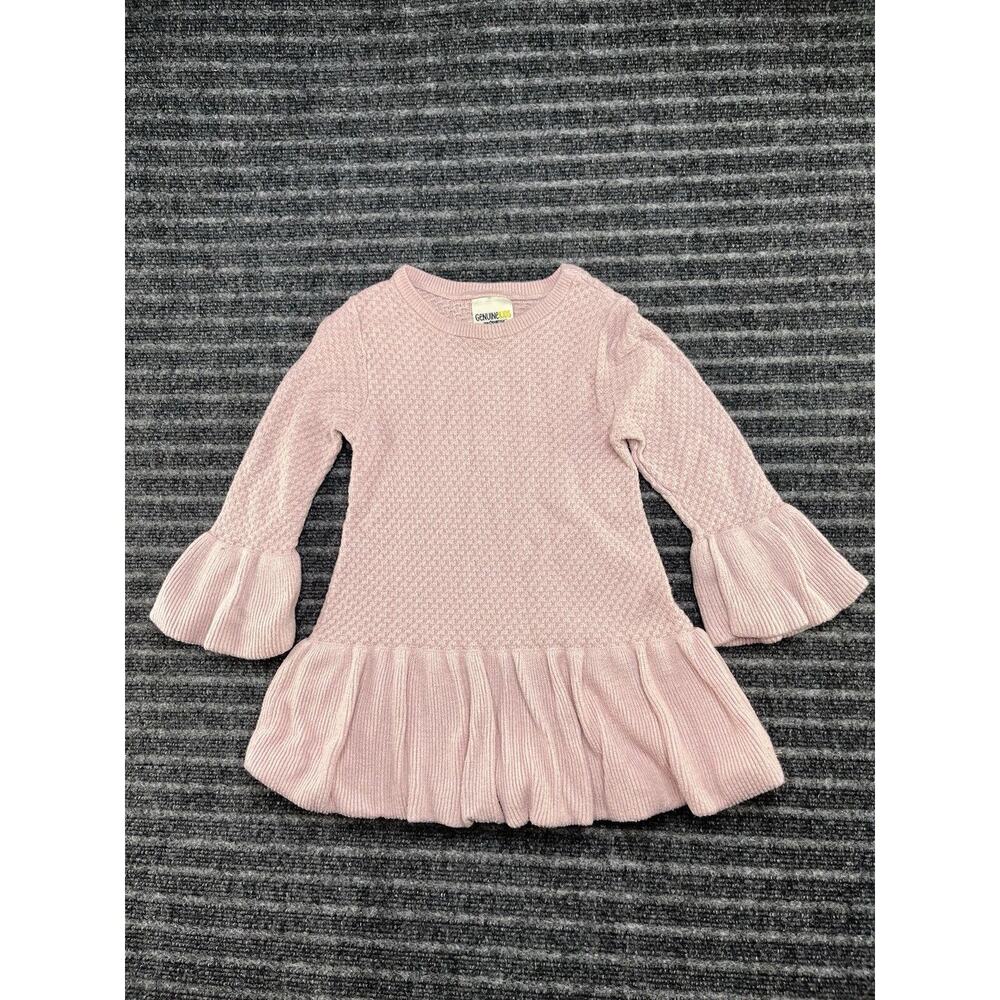 Genuine Kids from OshKosh Pink Peplum Sweater Bell Sleeves Soft Dress Size 3T